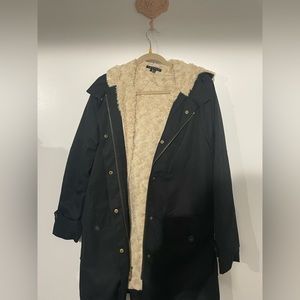 Black Lightweight Parkas Jacket Coat